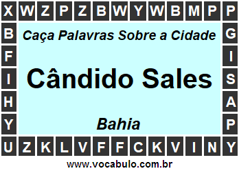 Caça Palavras Sobre a Cidade Cândido Sales do Estado Bahia