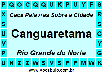 Caça Palavras Sobre a Cidade Norte Rio Grandense Canguaretama