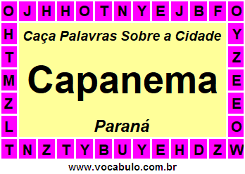 Caça Palavras Sobre a Cidade Paranaense Capanema