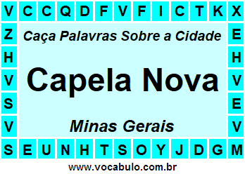 Caça Palavras Sobre a Cidade Mineira Capela Nova