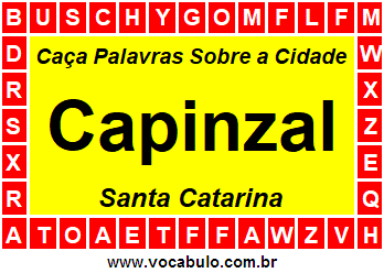 Caça Palavras Sobre a Cidade Capinzal do Estado Santa Catarina