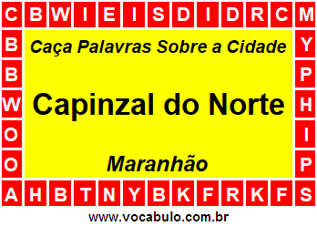 Caça Palavras Sobre a Cidade Maranhense Capinzal do Norte