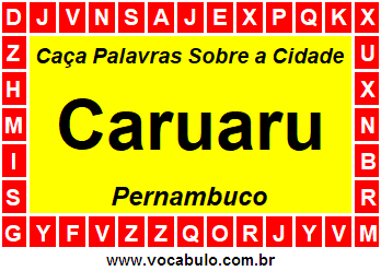 Caça Palavras Sobre a Cidade Pernambucana Caruaru