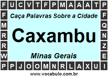 Caça Palavras Sobre a Cidade Caxambu do Estado Minas Gerais