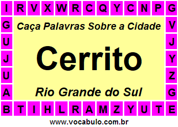 Caça Palavras Sobre a Cidade Gaúcha Cerrito