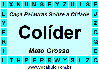 Caça Palavras Sobre a Cidade Mato-Grossense Colíder