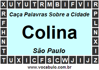 Caça Palavras Sobre a Cidade Colina do Estado São Paulo