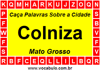 Caça Palavras Sobre a Cidade Mato-Grossense Colniza