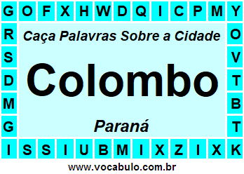 Caça Palavras Sobre a Cidade Colombo do Estado Paraná