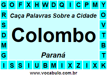 Caça Palavras Sobre a Cidade Paranaense Colombo