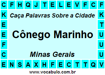 Caça Palavras Sobre a Cidade Mineira Cônego Marinho
