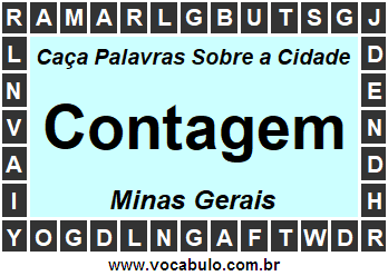 Caça Palavras Sobre a Cidade Contagem do Estado Minas Gerais