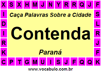 Caça Palavras Sobre a Cidade Contenda do Estado Paraná