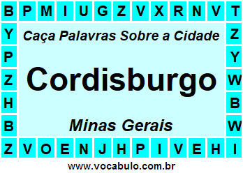Caça Palavras Sobre a Cidade Mineira Cordisburgo