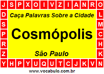 Caça Palavras Sobre a Cidade Paulista Cosmópolis