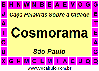 Caça Palavras Sobre a Cidade Paulista Cosmorama