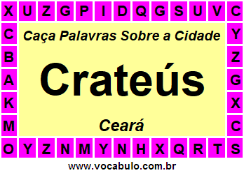 Caça Palavras Sobre a Cidade Crateús do Estado Ceará