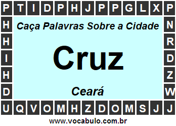 Caça Palavras Sobre a Cidade Cruz do Estado Ceará