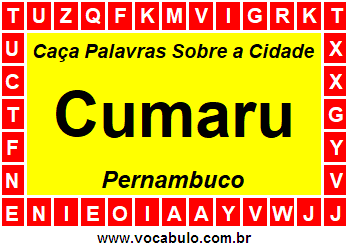 Caça Palavras Sobre a Cidade Cumaru do Estado Pernambuco