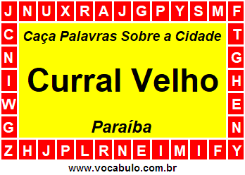 Caça Palavras Sobre a Cidade Paraibana Curral Velho