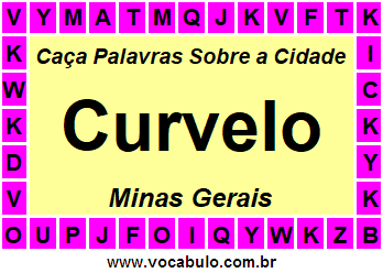 Caça Palavras Sobre a Cidade Curvelo do Estado Minas Gerais