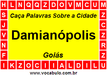 Caça Palavras Sobre a Cidade Goiana Damianópolis
