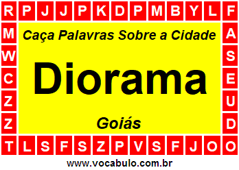 Caça Palavras Sobre a Cidade Diorama do Estado Goiás