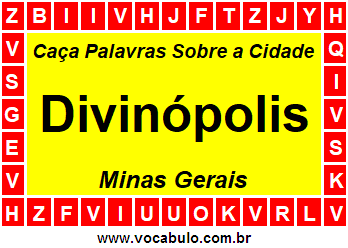 Caça Palavras Sobre a Cidade Divinópolis do Estado Minas Gerais