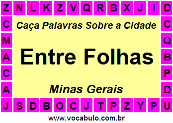 Caça Palavras Sobre a Cidade Entre Folhas do Estado Minas Gerais