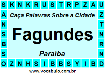 Caça Palavras Sobre a Cidade Paraibana Fagundes