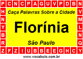 Caça Palavras Sobre a Cidade Paulista Florínia