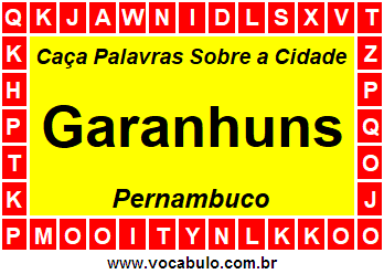 Caça Palavras Sobre a Cidade Garanhuns do Estado Pernambuco