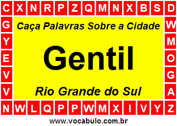 Caça Palavras Sobre a Cidade Gentil do Estado Rio Grande do Sul