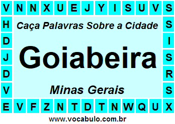 Caça Palavras Sobre a Cidade Goiabeira do Estado Minas Gerais