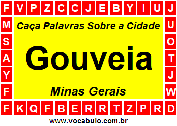 Caça Palavras Sobre a Cidade Mineira Gouveia