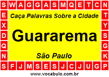 Caça Palavras Sobre a Cidade Guararema do Estado São Paulo
