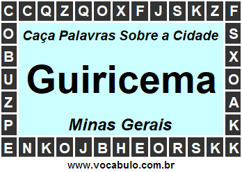 Caça Palavras Sobre a Cidade Mineira Guiricema