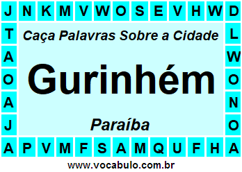 Caça Palavras Sobre a Cidade Paraibana Gurinhém