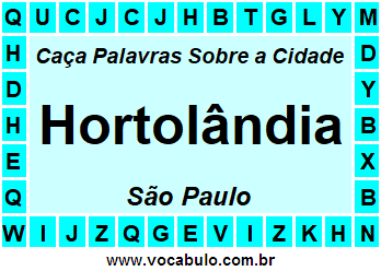 Caça Palavras Sobre a Cidade Paulista Hortolândia