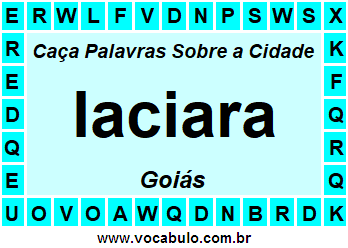 Caça Palavras Sobre a Cidade Goiana Iaciara