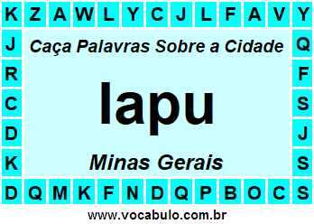 Caça Palavras Sobre a Cidade Iapu do Estado Minas Gerais