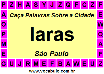 Caça Palavras Sobre a Cidade Paulista Iaras