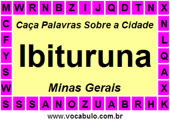 Caça Palavras Sobre a Cidade Mineira Ibituruna
