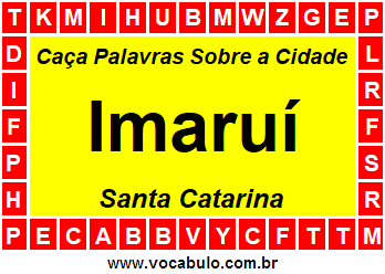 Caça Palavras Sobre a Cidade Catarinense Imaruí