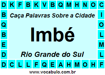 Caça Palavras Sobre a Cidade Imbé do Estado Rio Grande do Sul