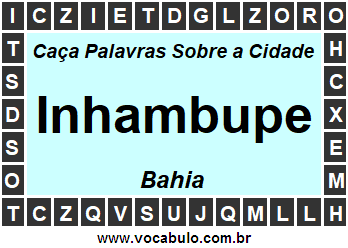 Caça Palavras Sobre a Cidade Baiana Inhambupe