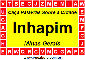 Caça Palavras Sobre a Cidade Inhapim do Estado Minas Gerais