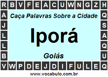 Caça Palavras Sobre a Cidade Goiana Iporá