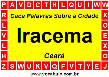 Caça Palavras Sobre a Cidade Cearense Iracema