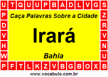 Caça Palavras Sobre a Cidade Baiana Irará